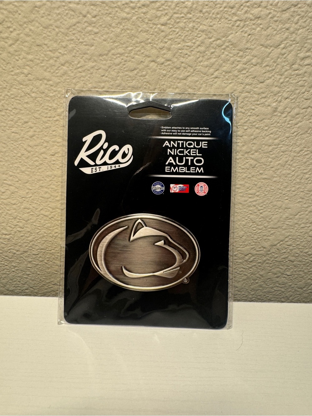 Antique Nickel Auto Car Emblem - Silver